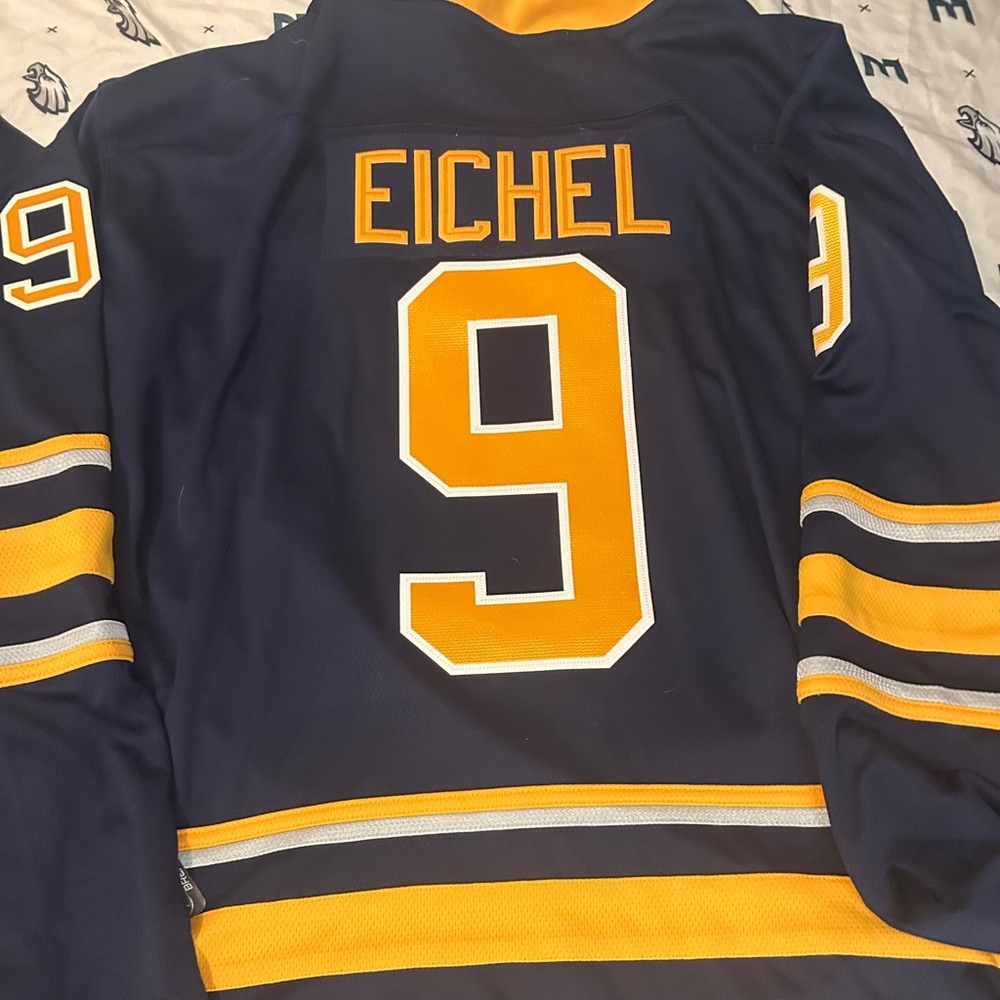 Fanatics brand BUFFALO SABRES JACK EICHEL Breakaway JERSEY Sz L or 2X New w tags - Picture 3 of 5